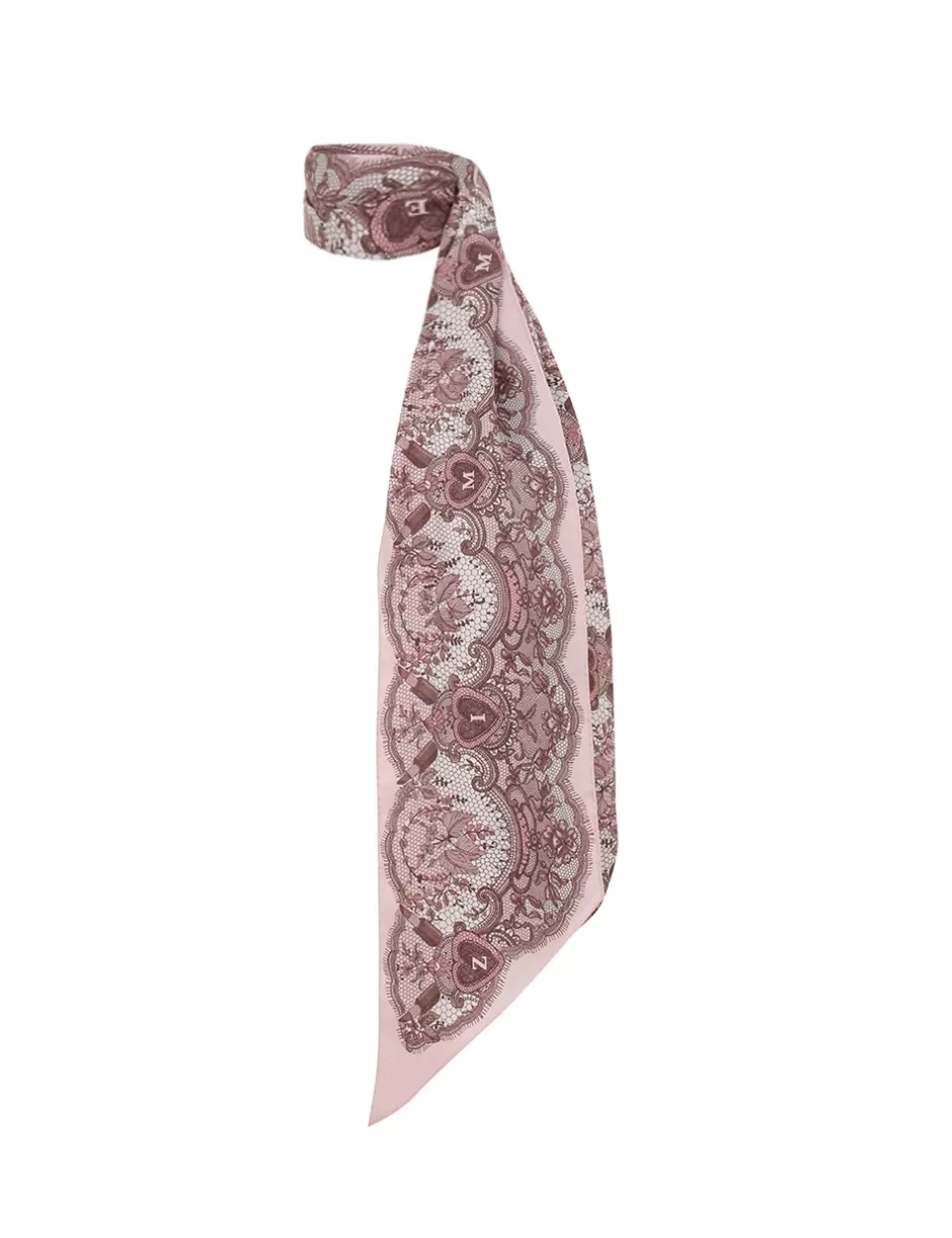 ZIMMERMANN Accessories | Scarves<Printed Silk Neckscarf Locket Lace Taffy Ombre