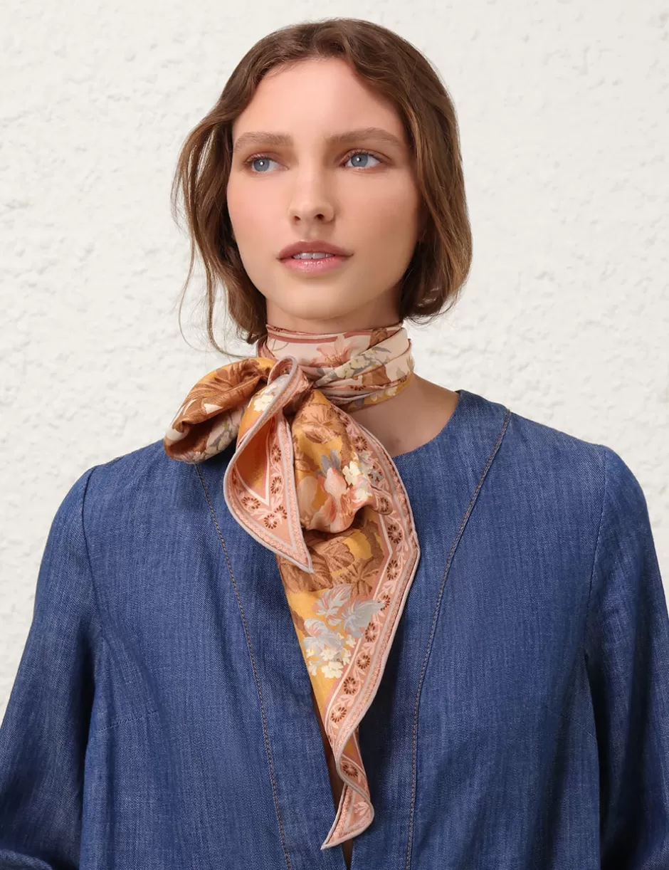 ZIMMERMANN Accessories | Accessories<Printed Silk Neckscarf Mustard Floral