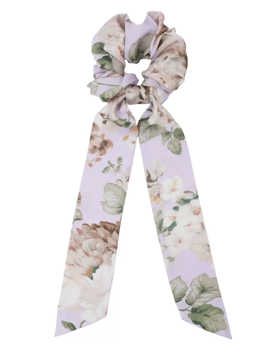 ZIMMERMANN Accessories | Accessories<Printed Silk Scrunchie Lilac Floral