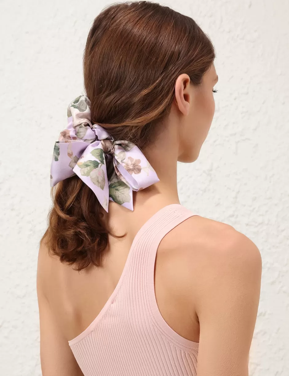 ZIMMERMANN Accessories | Accessories<Printed Silk Scrunchie Lilac Floral