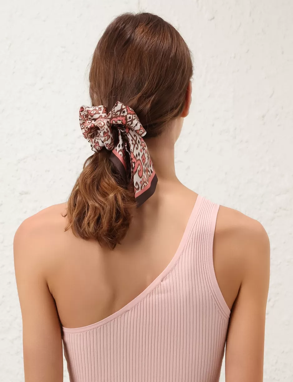 ZIMMERMANN Accessories | Hair Accessories<Printed Silk Scrunchie Orange Ikat