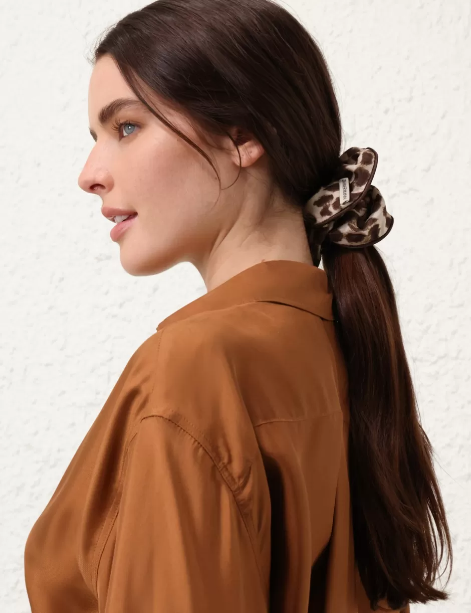 ZIMMERMANN Accessories | Hair Accessories<Printed Silk Scrunchie Chocolate Leopard