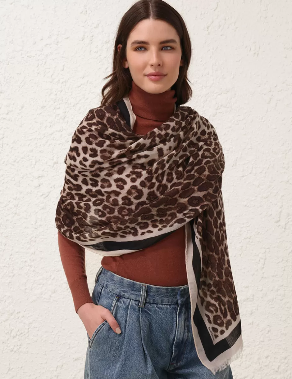 ZIMMERMANN Accessories | Scarves<Printed Stole Chocolate Leopard