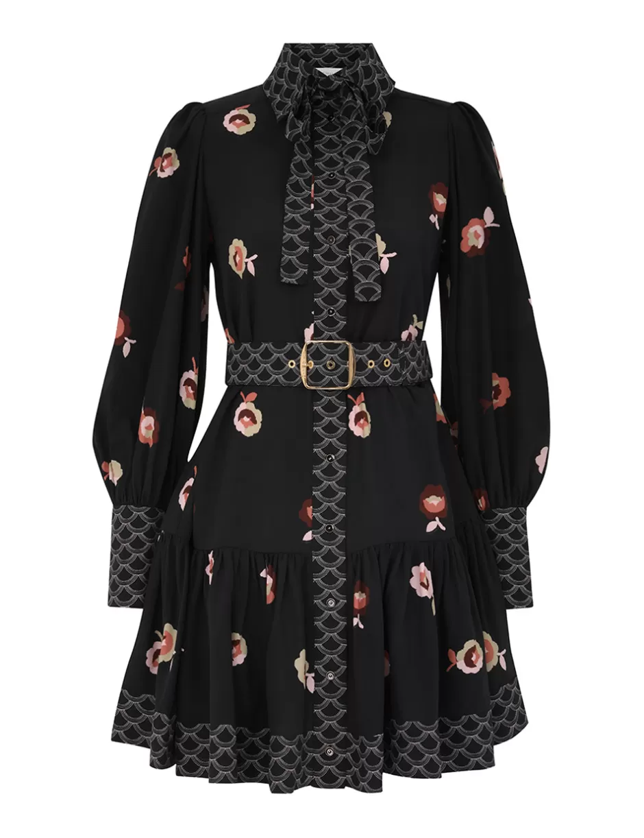 ZIMMERMANN Clothing | Dresses<Pussybow Mini Dress Black Floral