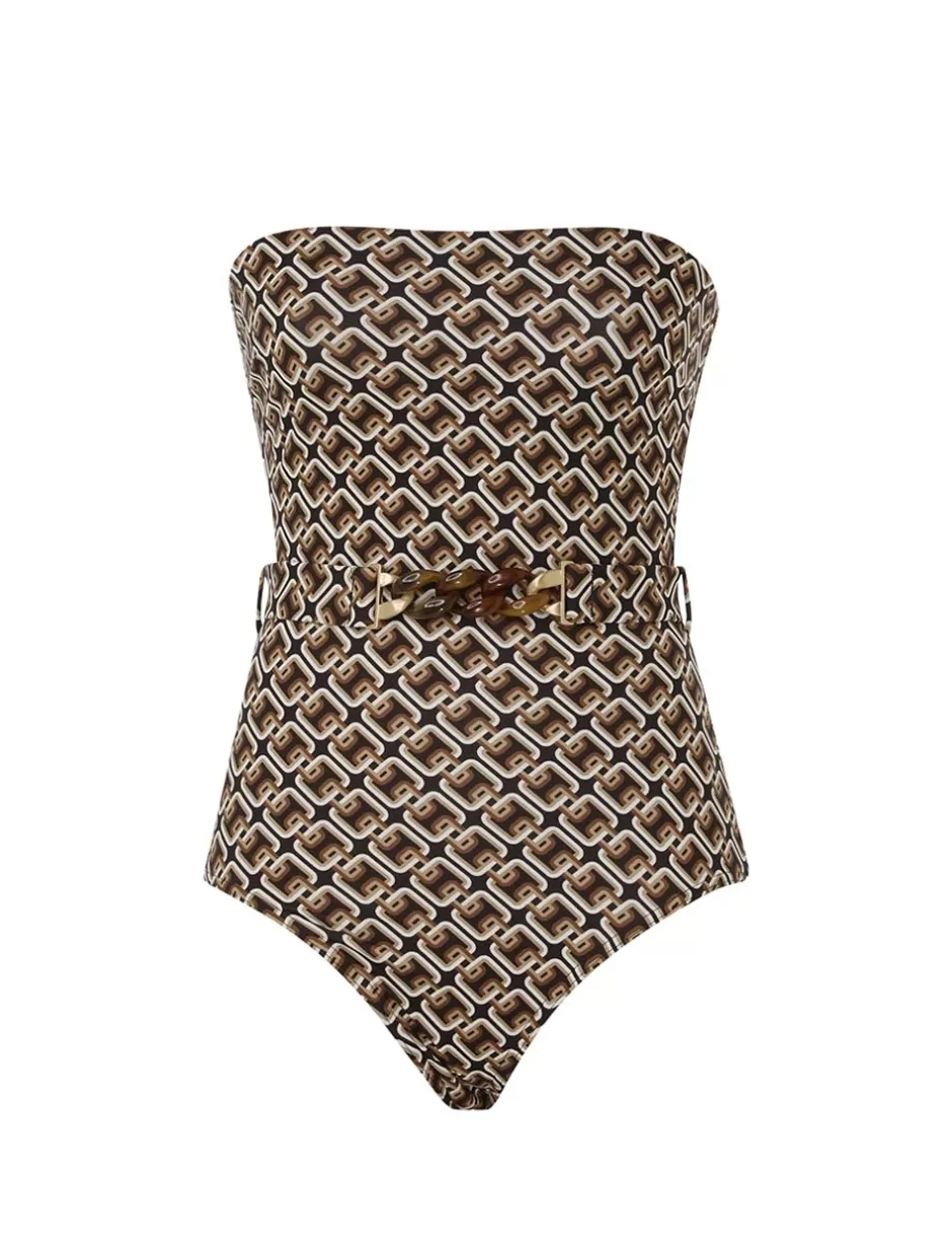 ZIMMERMANN One Pieces | Separates<Separates Bandeau 1PC Tan Multi