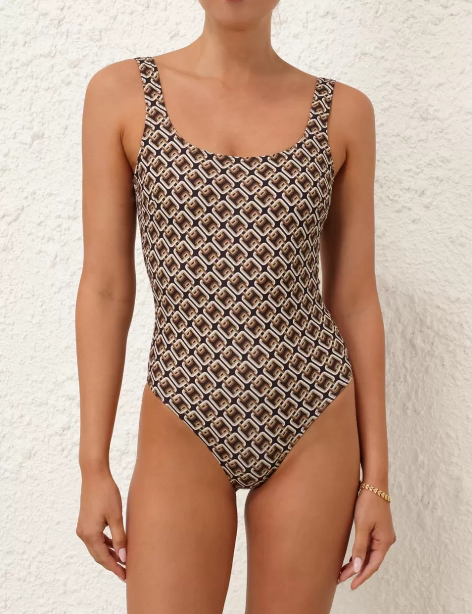 ZIMMERMANN One Pieces | Separates<Separates Scoop 1PC Tan Multi