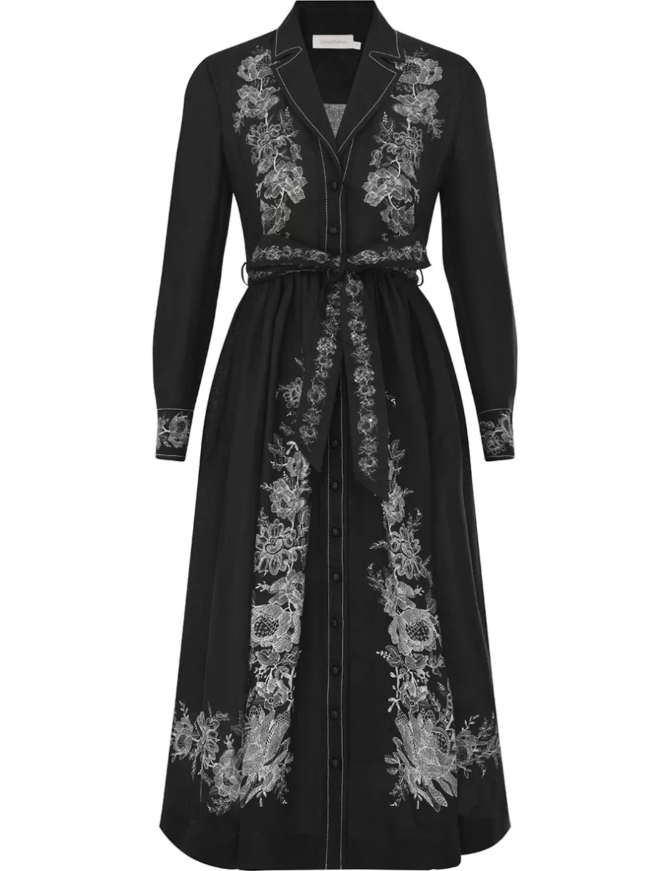 ZIMMERMANN Clothing | Dresses<Shirt Midi Dress Black Floral