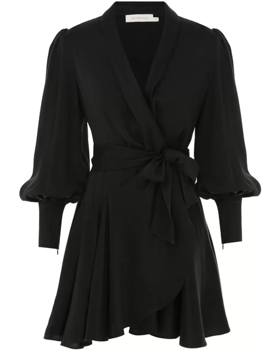 ZIMMERMANN Dresses | Evening<Silk Wrap Mini Dress Black