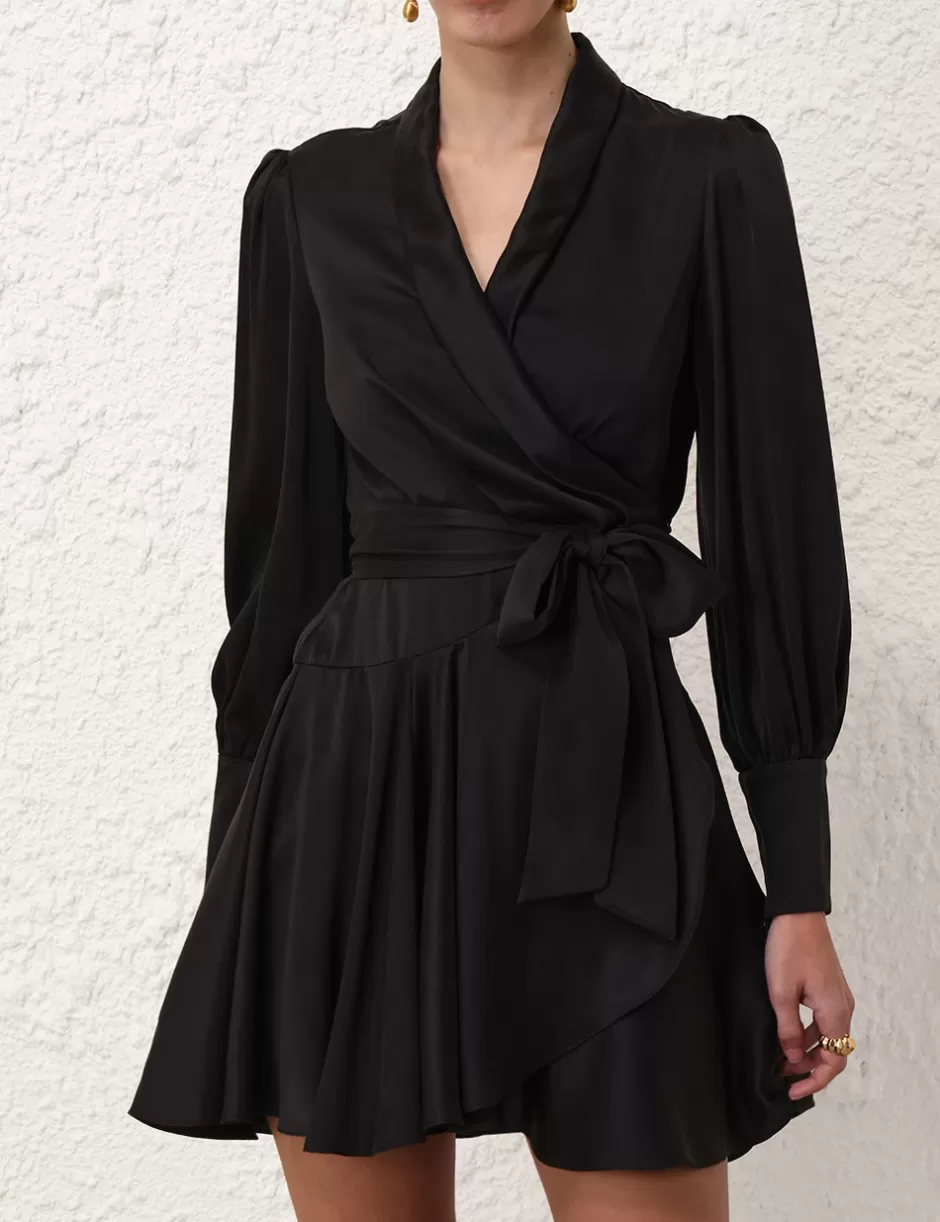 ZIMMERMANN Dresses | Evening<Silk Wrap Mini Dress Black