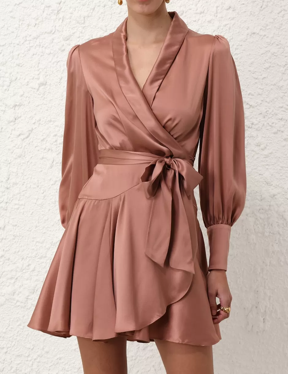 ZIMMERMANN Clothing | Dresses<Silk Wrap Mini Dress Blush