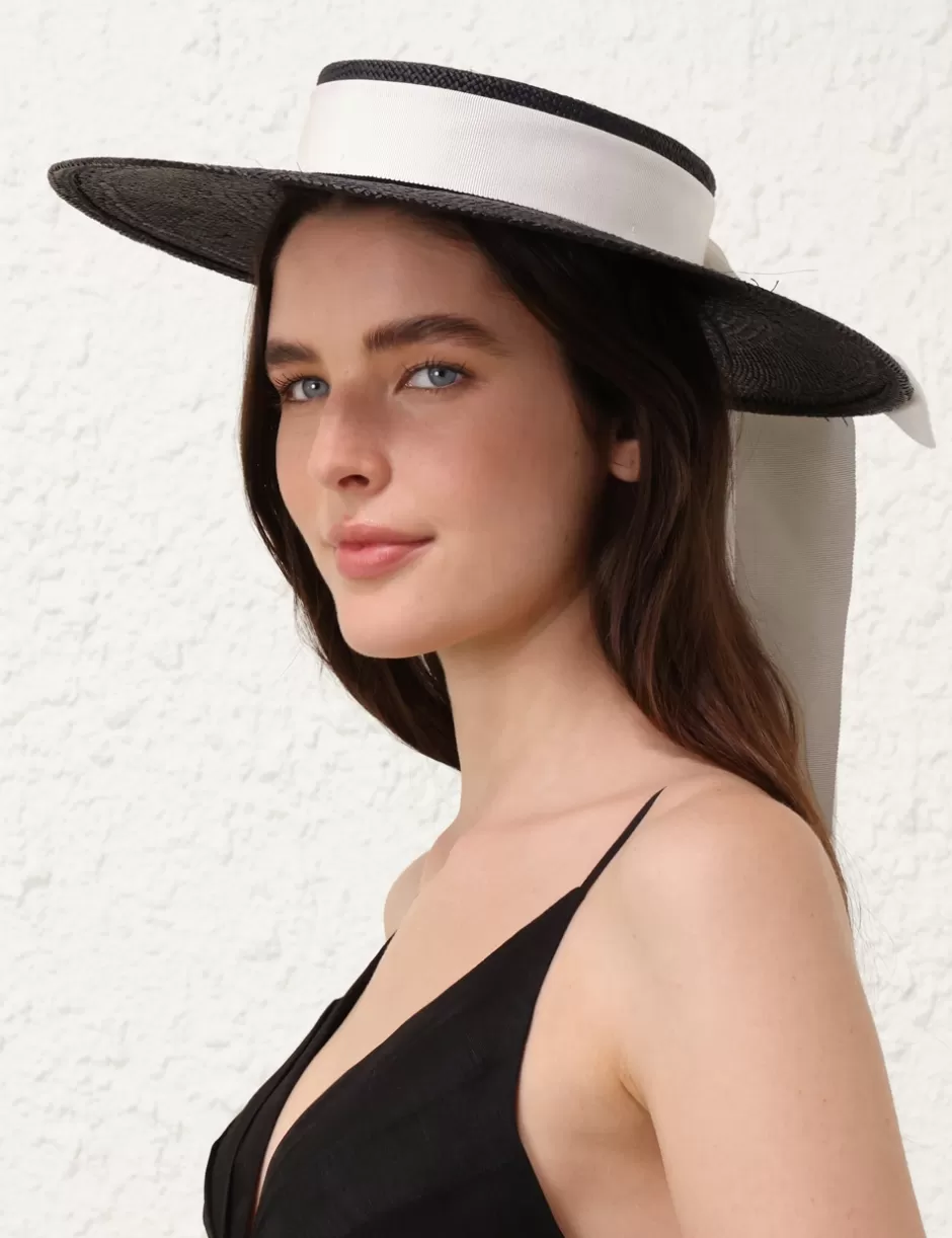 ZIMMERMANN Accessories | Hats<Straw Boater Black