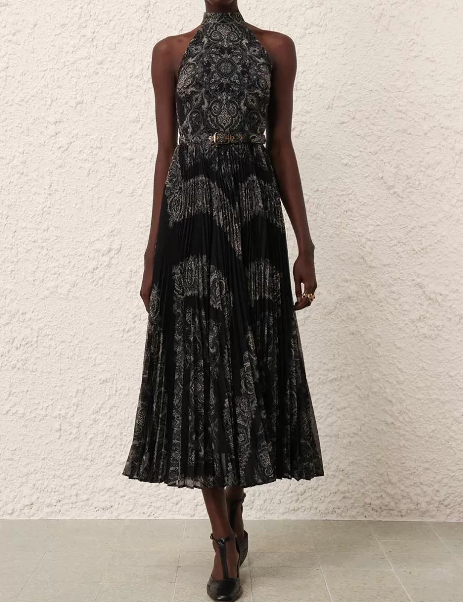 ZIMMERMANN Clothing | Dresses<Sunray Halter Picnic Dress Black Paisley