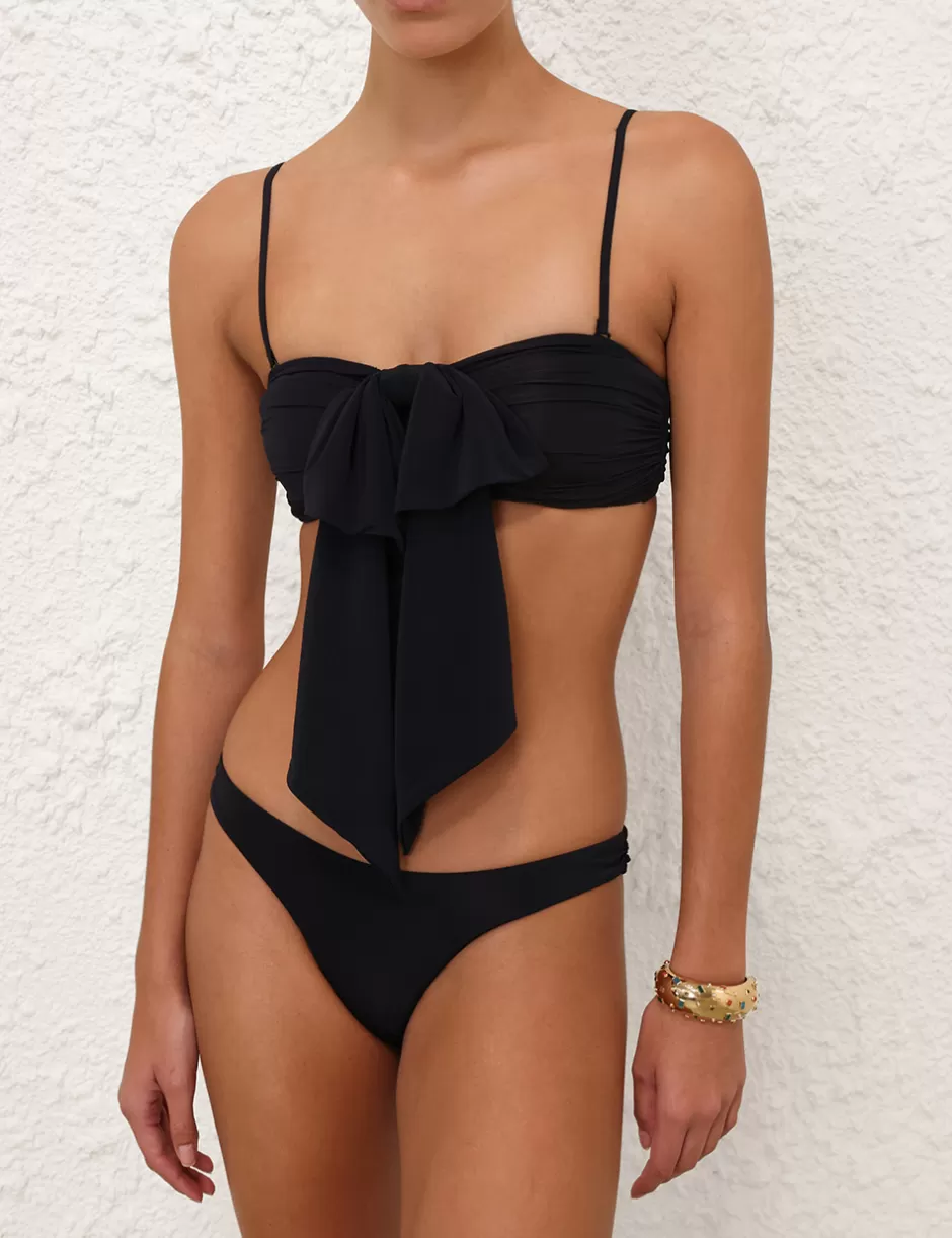 ZIMMERMANN Bikinis<Tallow Drape Bow Bikini Top Black