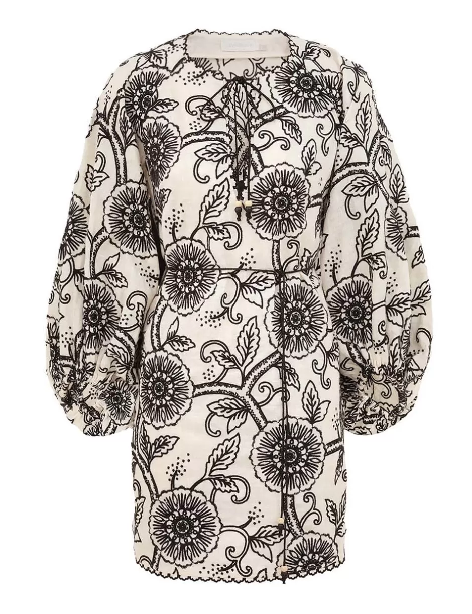 ZIMMERMANN Clothing | Dresses & Coverups<Tallow Embroidered Mini Dress Ivory Black