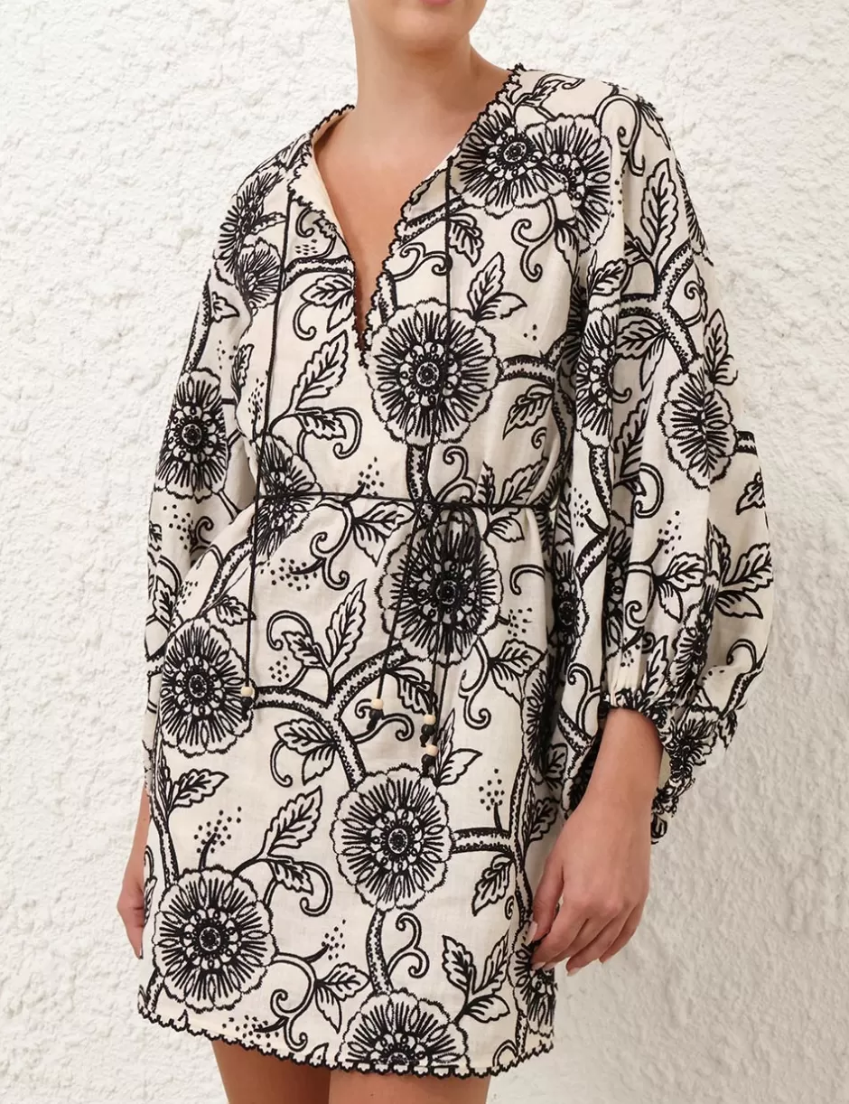 ZIMMERMANN Clothing | Dresses & Coverups<Tallow Embroidered Mini Dress Ivory Black