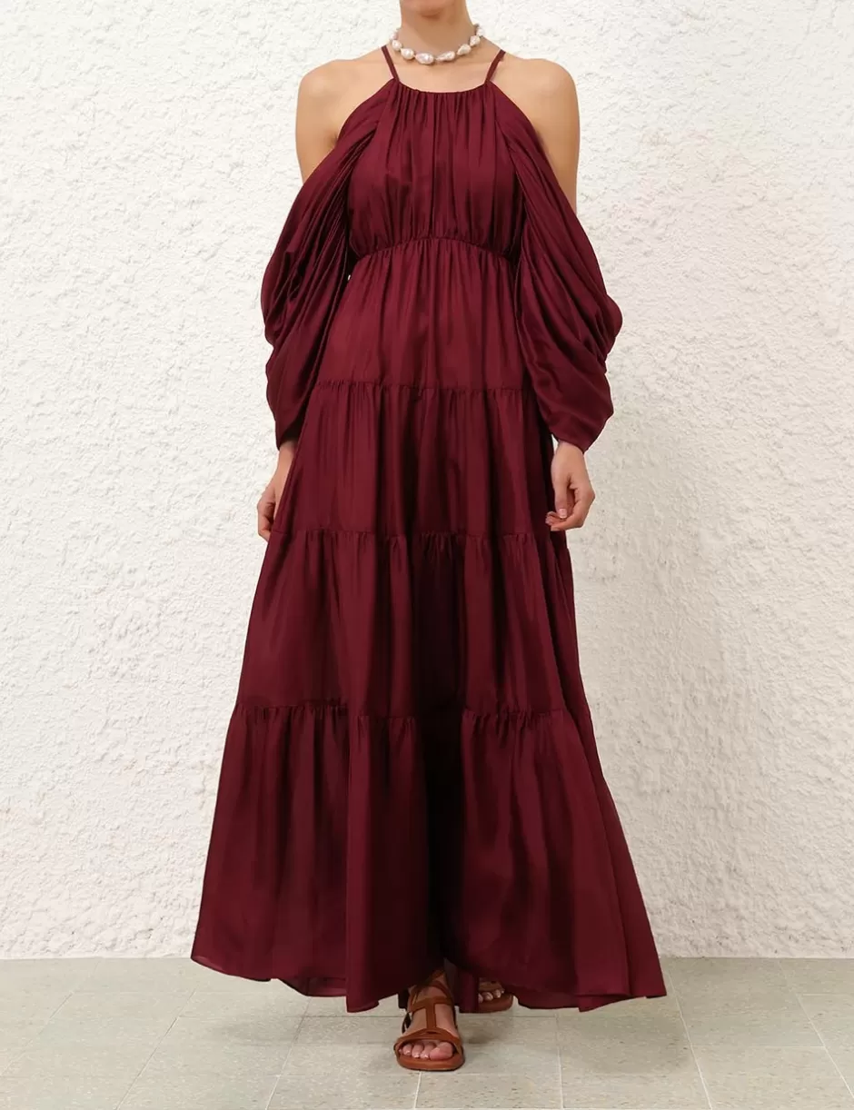 ZIMMERMANN Clothing | Dresses & Coverups<Tallow Gathered Maxi Dress Burgundy