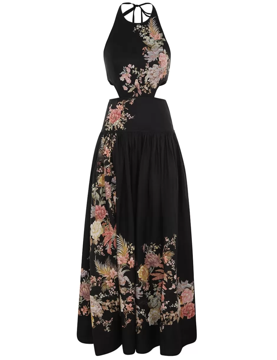 ZIMMERMANN Clothing | Dresses & Coverups<Tallow Halter Midi Dress Black Multi Floral