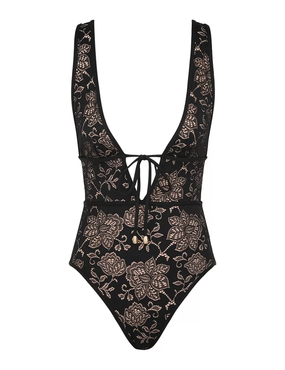 ZIMMERMANN One Pieces<Tallow Lace Plunge 1PC Black