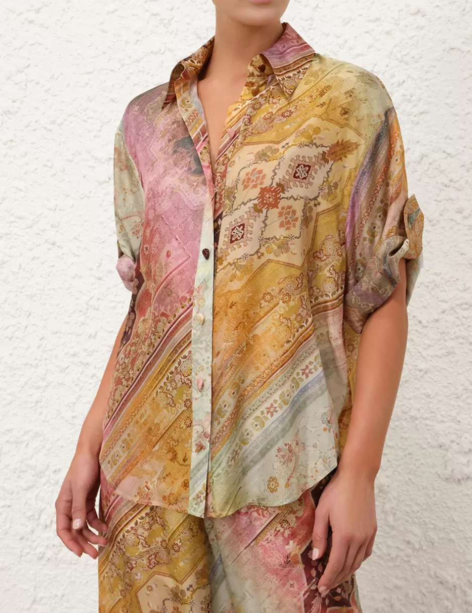 ZIMMERMANN Clothing | Tops<Tallow Relaxed Shirt Ombre Multi