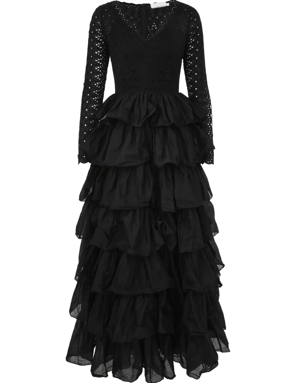 ZIMMERMANN Clothing | Dresses & Coverups<Tallow Tiered Ruffle Gown Black