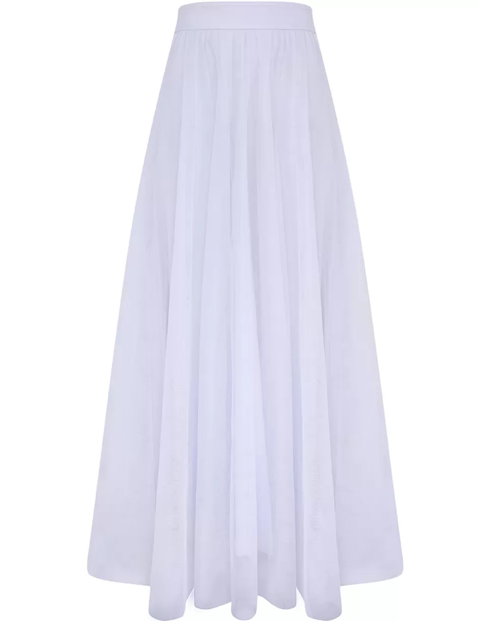 ZIMMERMANN Clothing | Skirts<Tulle Maxi Skirt Light Blue