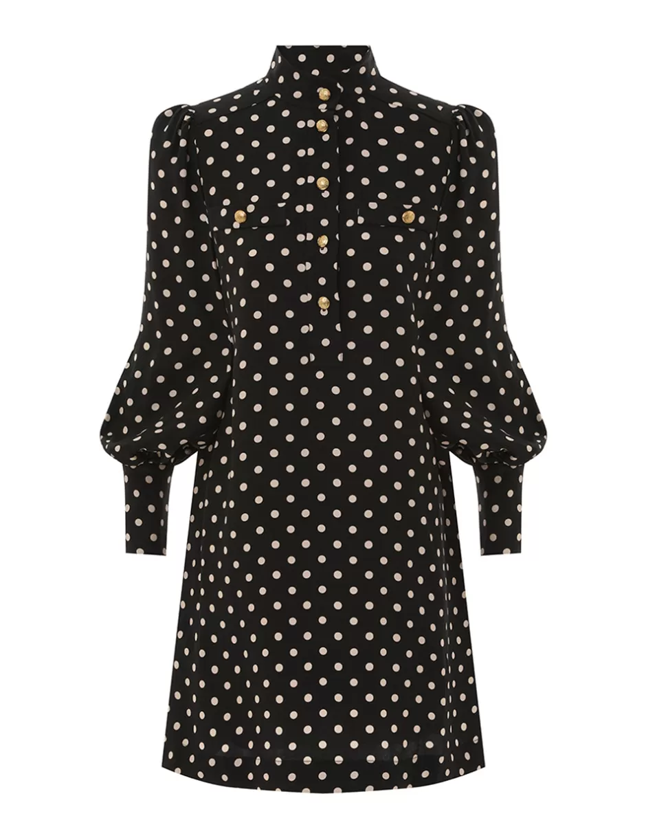 ZIMMERMANN Clothing | Dresses<Utility Mini Dress Black Cream Dot