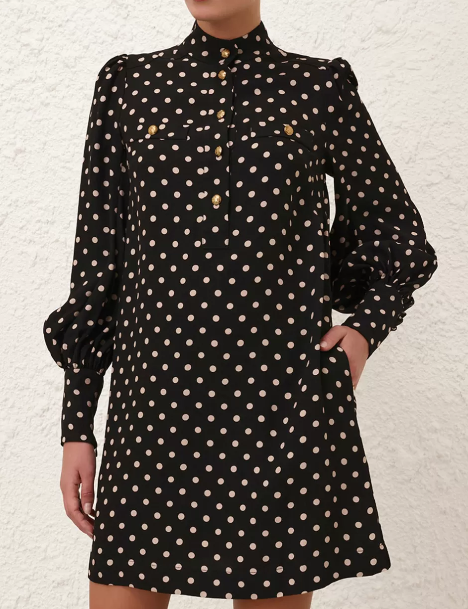 ZIMMERMANN Clothing | Dresses<Utility Mini Dress Black Cream Dot