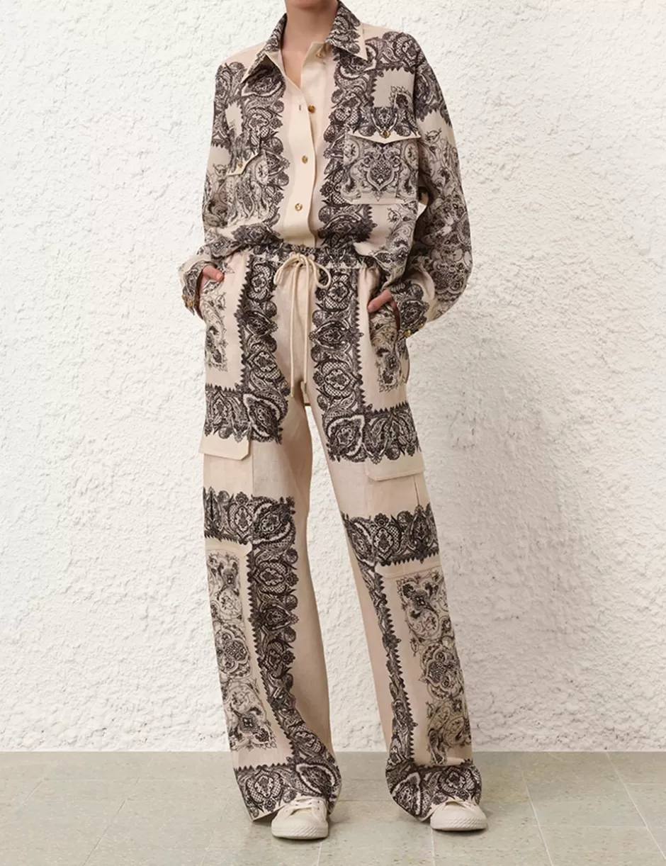 ZIMMERMANN Clothing | Shorts & Pants<Utility Track Pant Tea Paisley