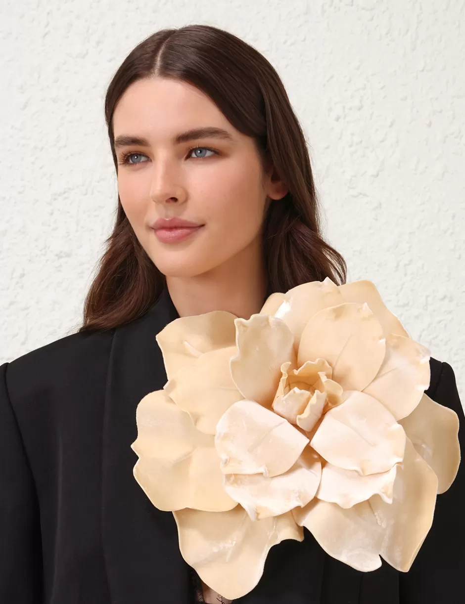 ZIMMERMANN Accessories<Velvet Flower Brooch Cream