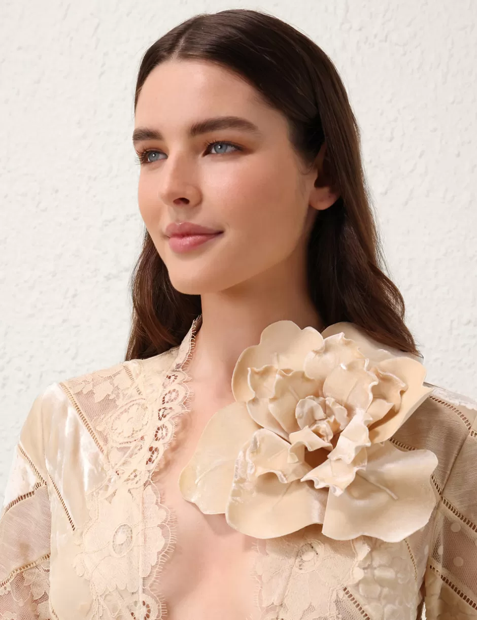 ZIMMERMANN Accessories<Velvet Flower Brooch 22 Cream