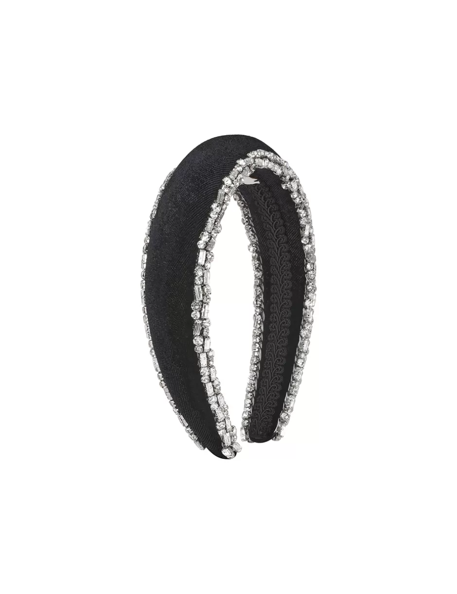 ZIMMERMANN Accessories | Hair Accessories<Velvet Rhinestone Headband Black