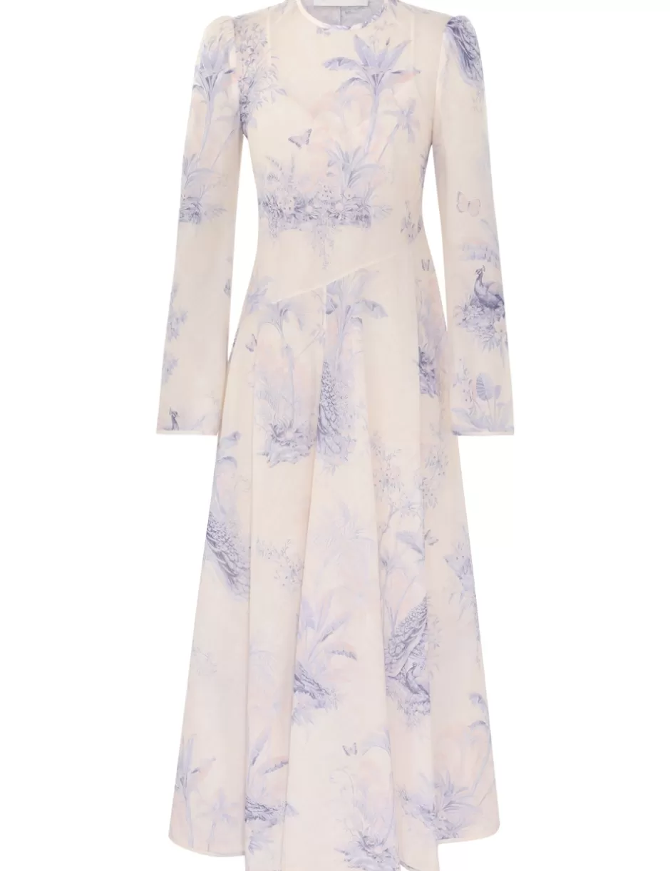 ZIMMERMANN Clothing | Dresses & Coverups<Waverly Asymmetric Long Dress Blue Palm