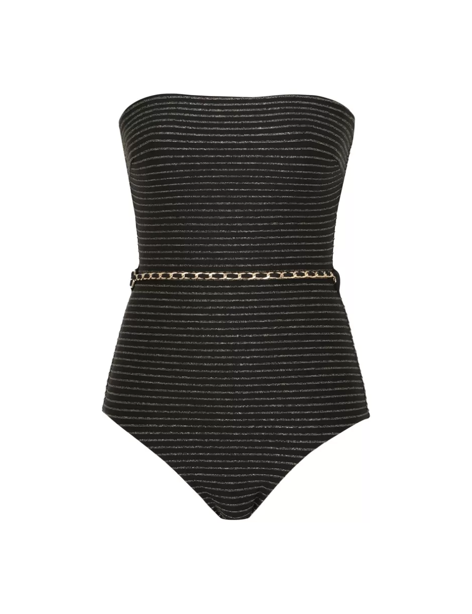 ZIMMERMANN One Pieces<Waverly Bandeau Chain 1PC Black Gold