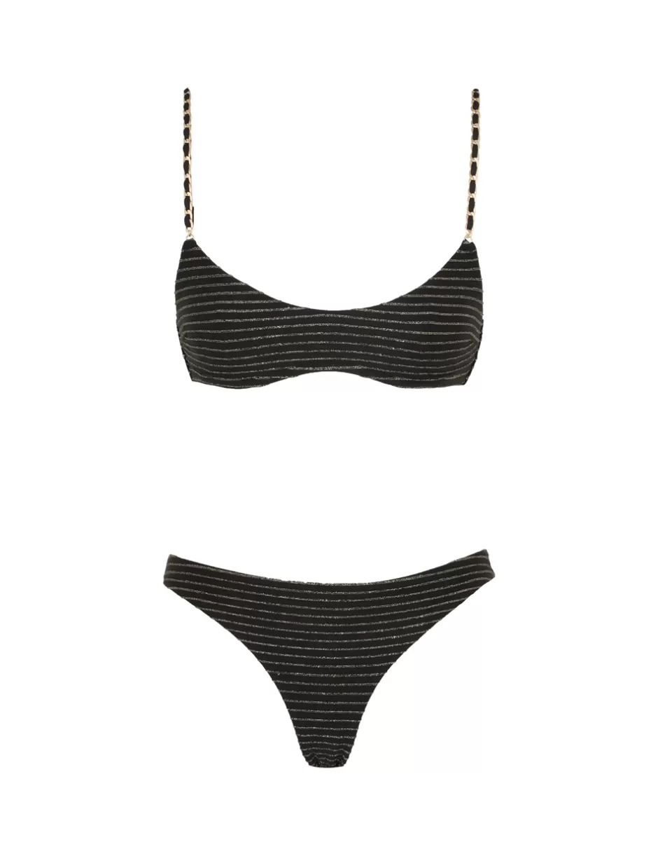 ZIMMERMANN Bikinis<Waverly Chain Bikini Black Gold