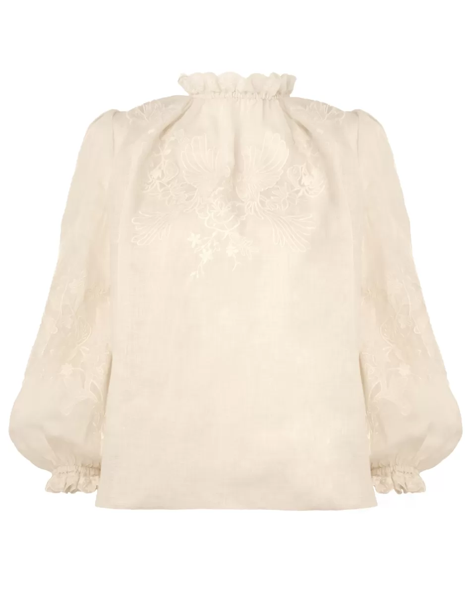 ZIMMERMANN Clothing | Tops<Waverly Embroidered Blouse Tea