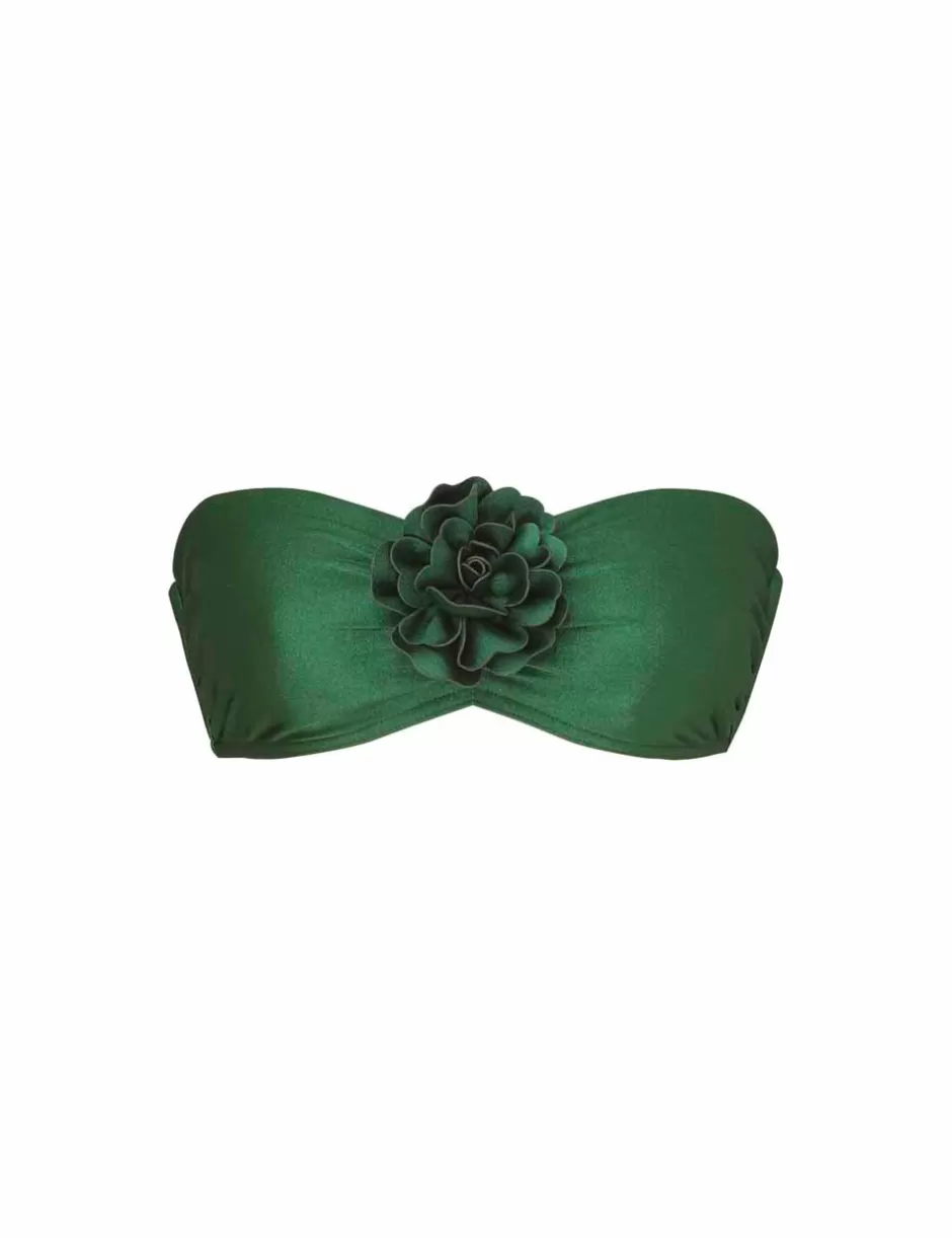 ZIMMERMANN Bikinis | Separates<Waverly Flower Bandeau Bra Emerald