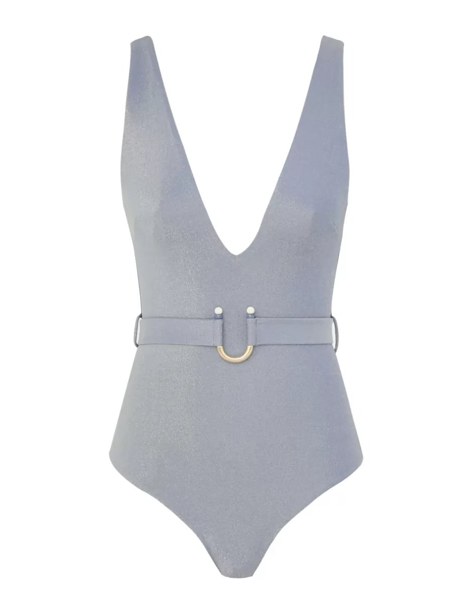 ZIMMERMANN One Pieces<Waverly Metallic Plunge 1PC Sky Blue