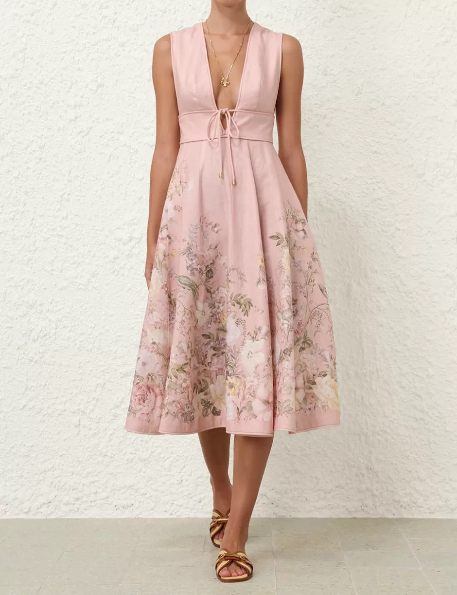 ZIMMERMANN Clothing | Dresses & Coverups<Waverly Plunge Midi Dress Pink Floral