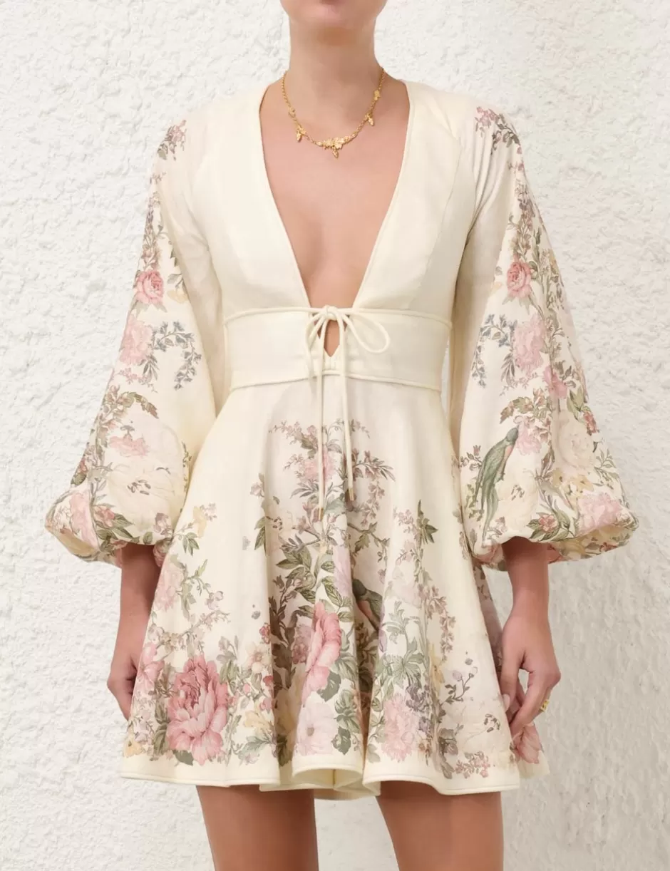 ZIMMERMANN Clothing | Dresses & Coverups<Waverly Plunge Mini Dress Cream Floral