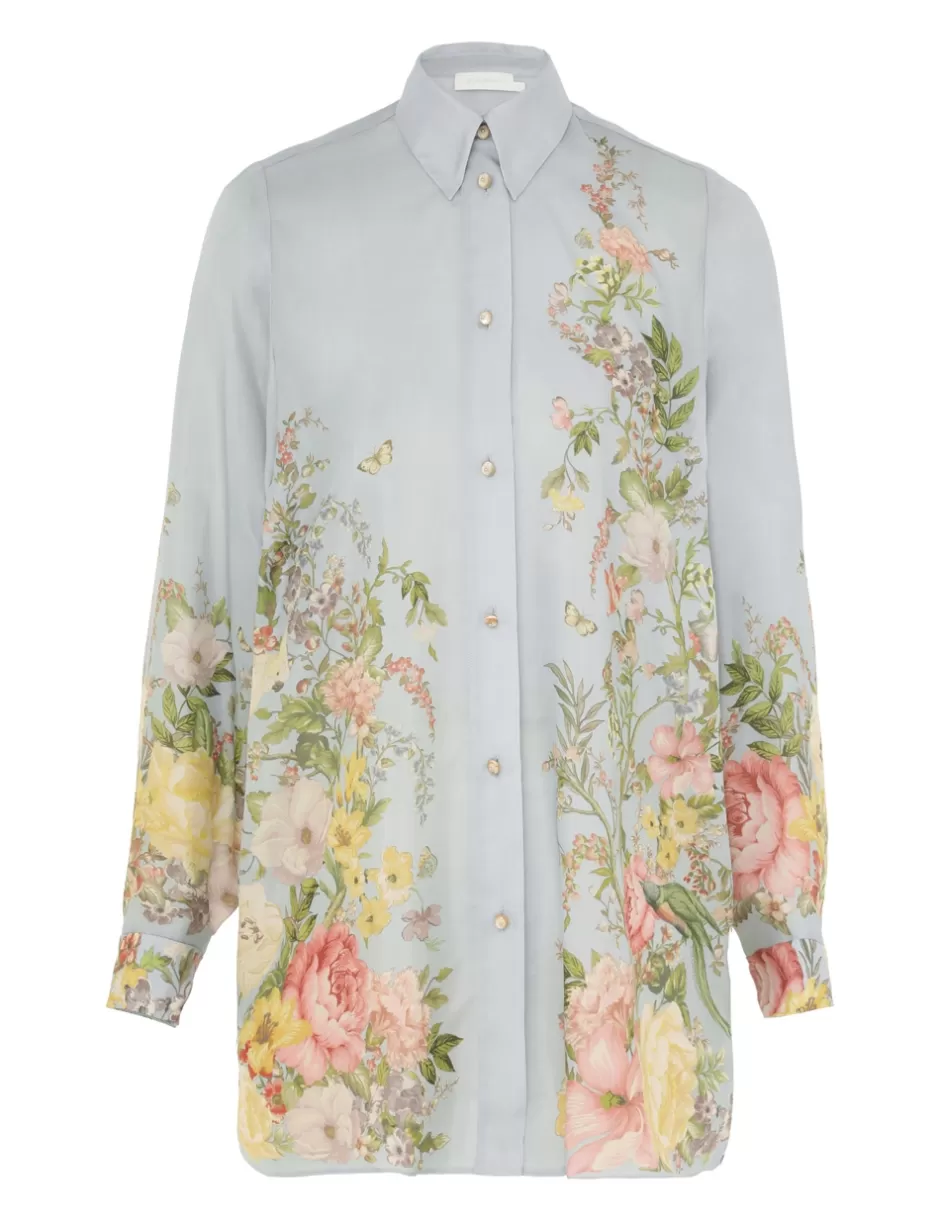 ZIMMERMANN Clothing | Tops<Waverly Relaxed Shirt Blue Floral