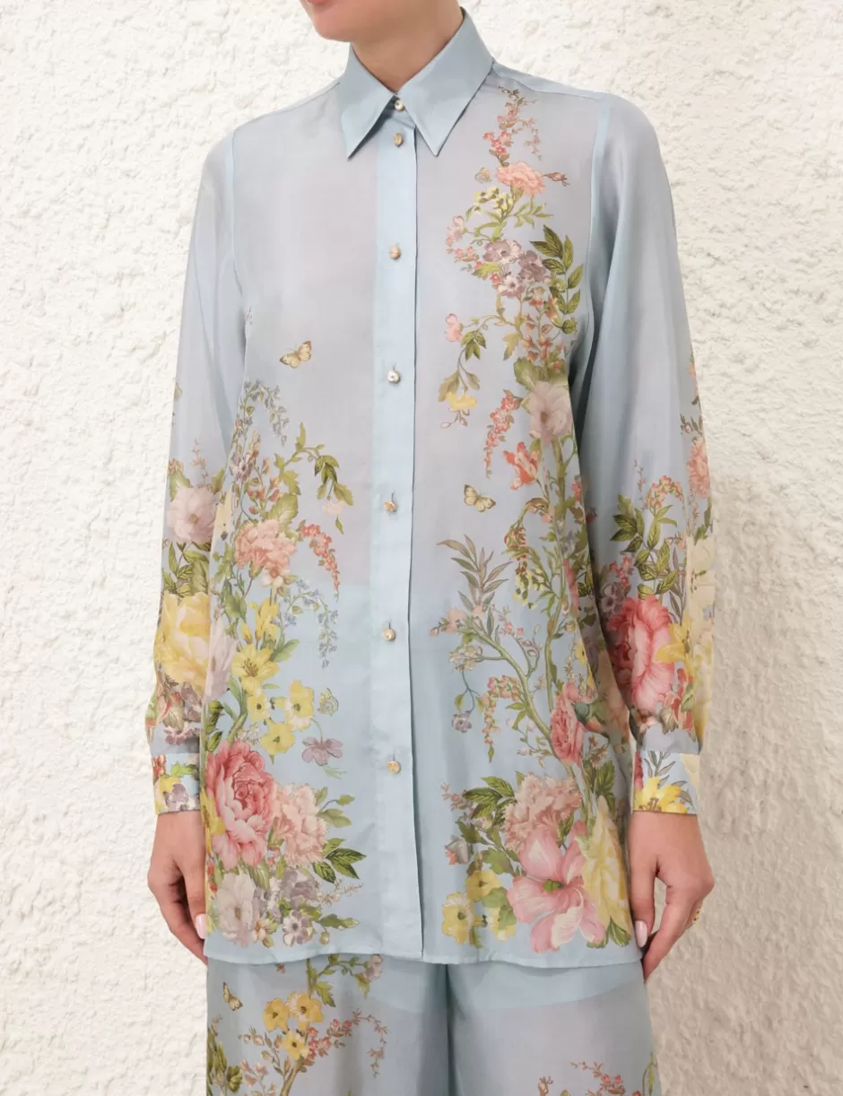 ZIMMERMANN Clothing | Tops<Waverly Relaxed Shirt Blue Floral