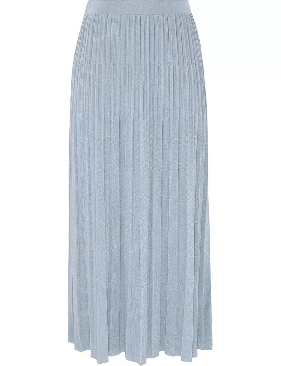 ZIMMERMANN Clothing | Skirts<Waverly Rib Midi Skirt Blue Lurex