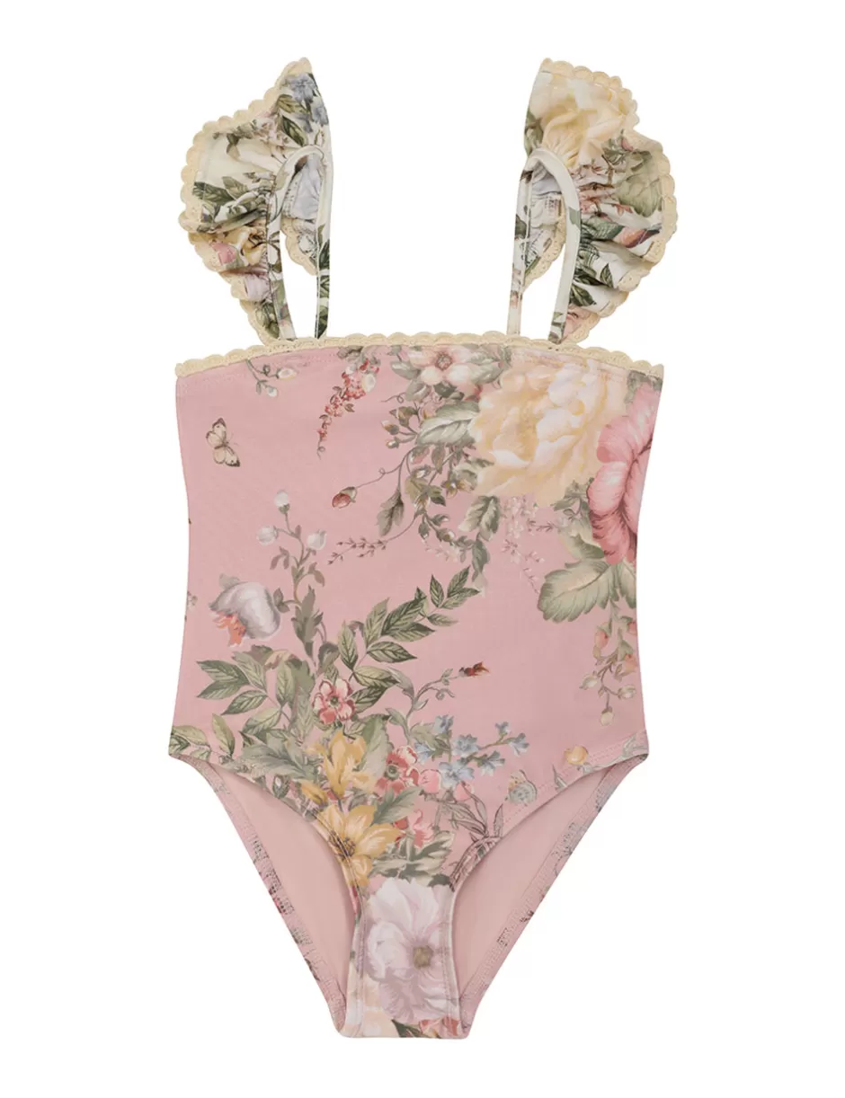 ZIMMERMANN Kids | Swimwear<Waverly Trim Bandeau 1PC Pink Floral