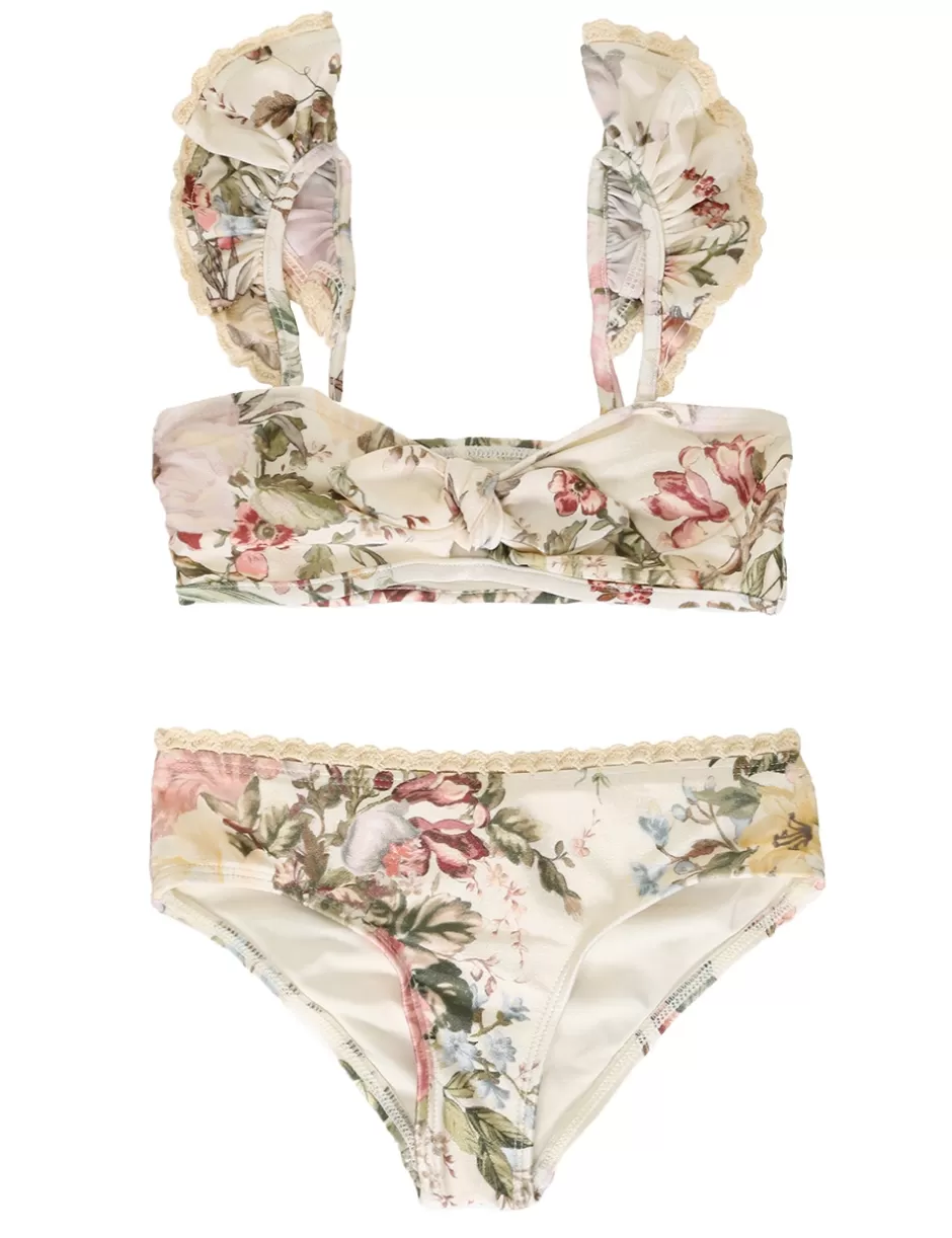 ZIMMERMANN Kids | Swimwear<Waverly Trim Frill Bikini Cream Floral