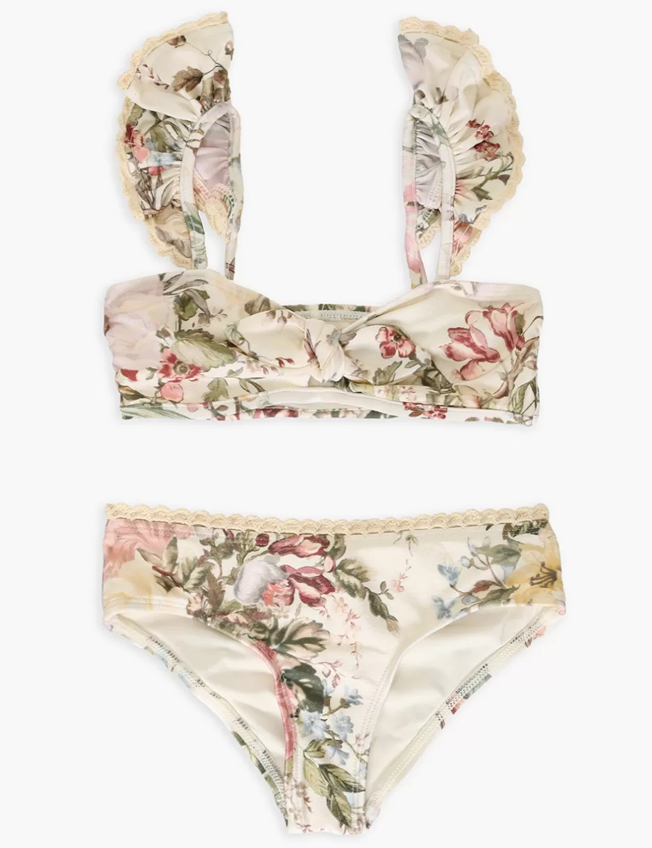 ZIMMERMANN Kids | Swimwear<Waverly Trim Frill Bikini Cream Floral