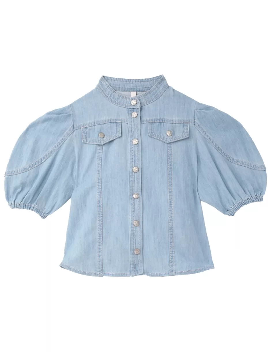 ZIMMERMANN Kids | Clothing<Waverly Utility Denim Top Blueberry