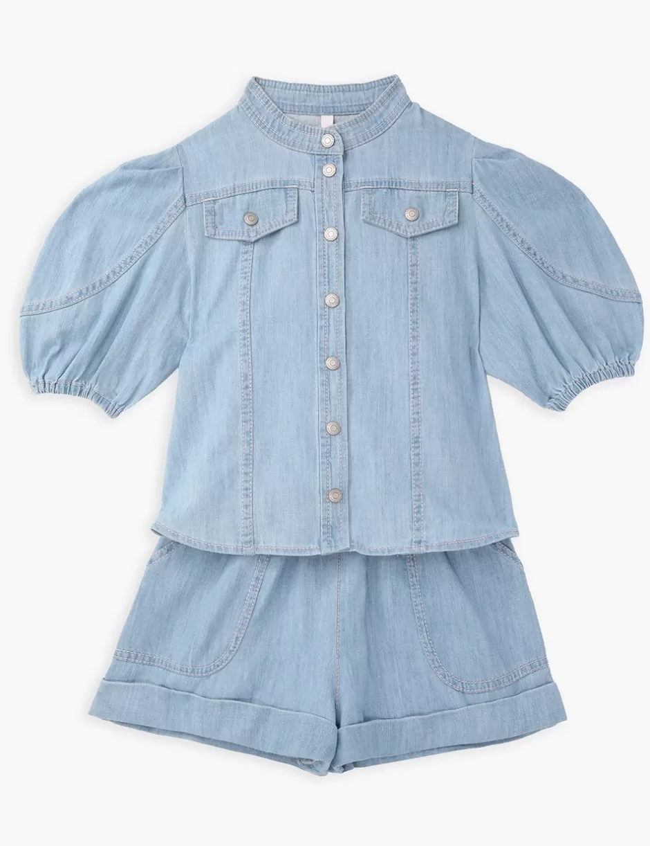 ZIMMERMANN Kids | Clothing<Waverly Utility Denim Top Blueberry