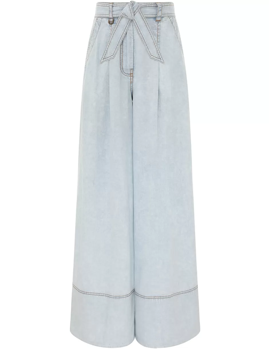 ZIMMERMANN Clothing | Denim<Wide Leg Denim Pant Blue Smoke