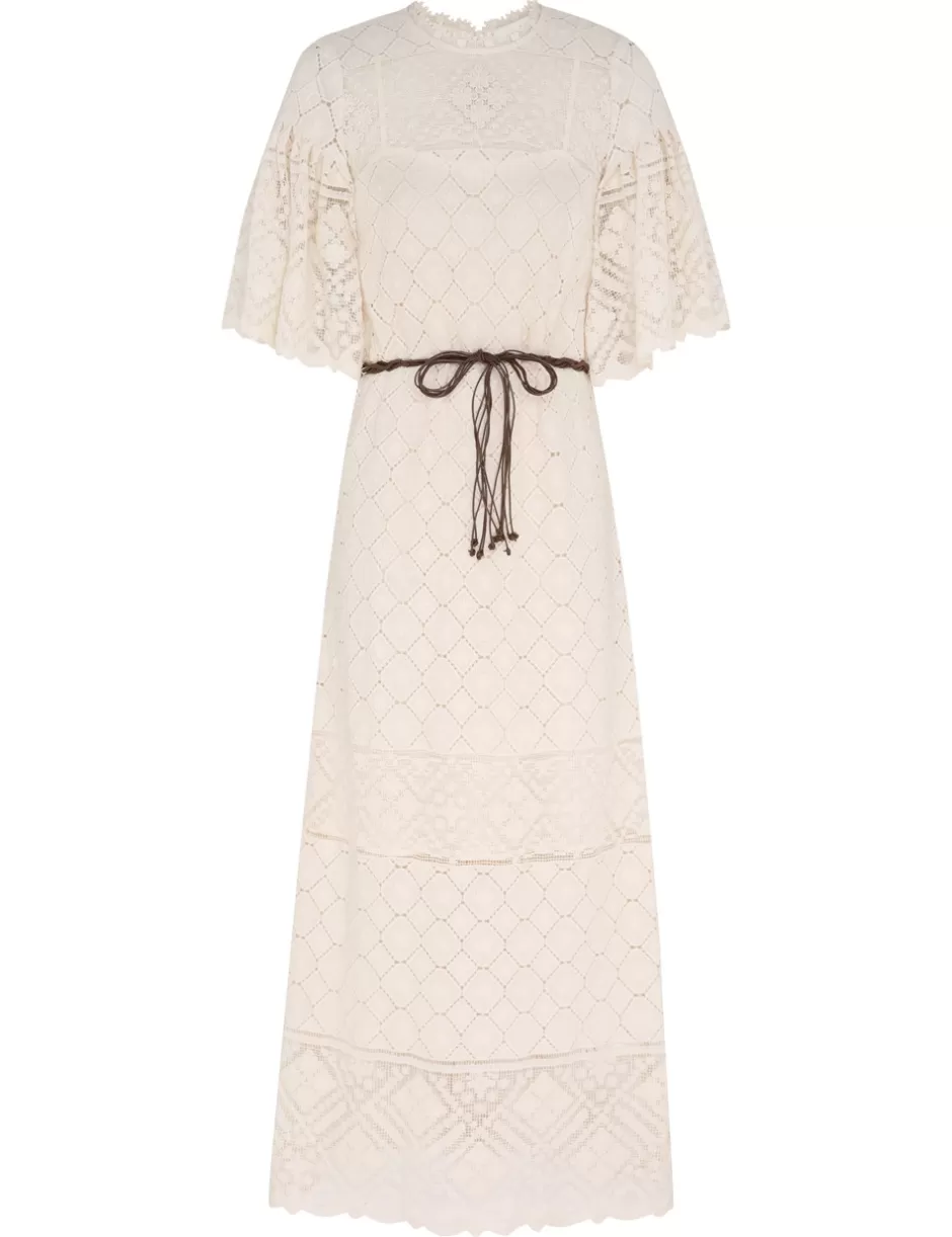 ZIMMERMANN Clothing | Dresses & Coverups<Wylie Crochet Midi Dress Tea