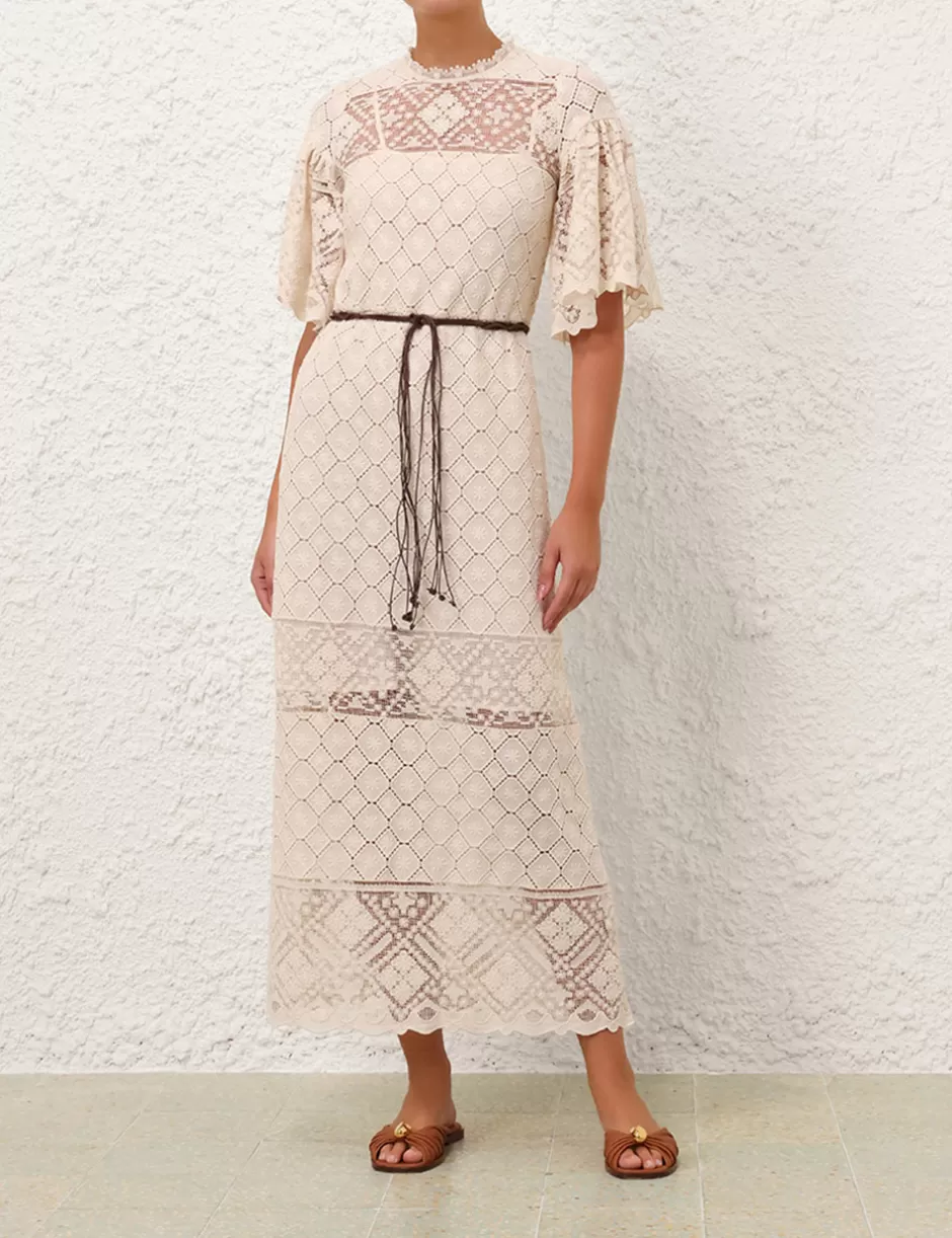 ZIMMERMANN Clothing | Dresses & Coverups<Wylie Crochet Midi Dress Tea